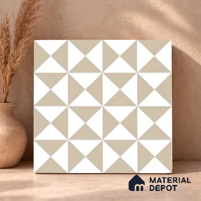 Moroccan Wall & Floor Tile TL 11117 Sand Prism 1 ft x 1 ft Ceramic Matte Finish Tile - 10 mm | Suitable For Kitchen, Bathroom, Balcony