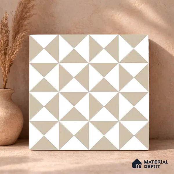 Moroccan Wall & Floor Tile TL 11117 Sand Prism 1 ft x 1 ft Ceramic Matte Finish Tile - 10 mm | Suitable For Kitchen, Bathroom, Balcony