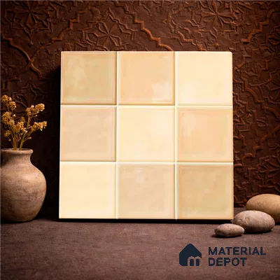 Faux Subway Wall Tile TL 11315 Honey Sand 1 ft x 1 ft Ceramic Glossy Finish Tile - 10 mm | Suitable For Bathroom, Dining Area, Kitchen Backsplash