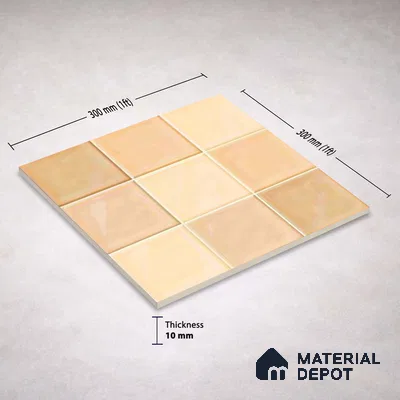 Faux Subway Wall Tile TL 11315 Honey Sand 1 ft x 1 ft Ceramic Glossy Finish Tile - 10 mm | Suitable For Bathroom, Dining Area, Kitchen Backsplash