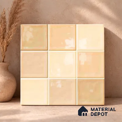 Faux Subway Wall Tile TL 11315 Honey Sand 1 ft x 1 ft Ceramic Glossy Finish Tile - 10 mm | Suitable For Bathroom, Dining Area, Kitchen Backsplash