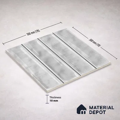 Faux Subway Wall Tile TL 11300 Frosted Plank 1 ft x 1 ft Ceramic Glossy Finish Tile - 10 mm | Suitable For Bathroom, Dining Area, Kitchen Backsplash