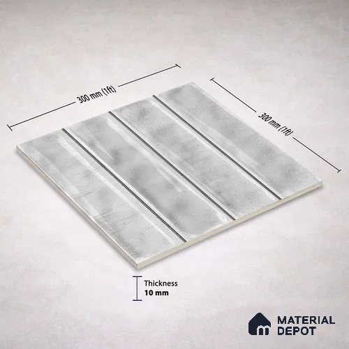 Faux Subway Wall Tile TL 11300 Frosted Plank 1 ft x 1 ft Ceramic Glossy Finish Tile - 10 mm | Suitable For Bathroom, Balcony & Kitchen Backsplash