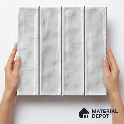 Faux Subway Wall Tile TL 11300 Frosted Plank 1 ft x 1 ft Ceramic Glossy Finish Tile - 10 mm | Suitable For Bathroom, Dining Area, Kitchen Backsplash