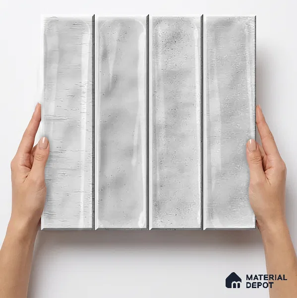 Faux Subway Wall Tile TL 11300 Frosted Plank 1 ft x 1 ft Ceramic Glossy Finish Tile - 10 mm | Suitable For Bathroom, Dining Area, Kitchen Backsplash