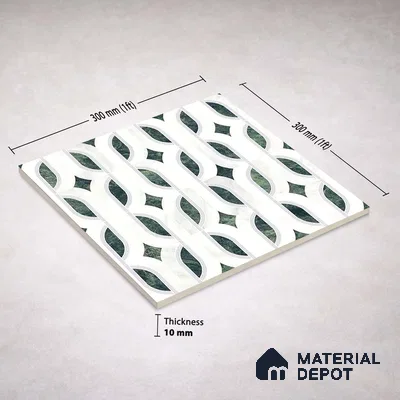 Moroccan Carving Wall & Floor Tile TL 11671 Verdant Lattice 1 ft x 1 ft Ceramic Carving Matte Finish Tile - 10 mm | Suitable For Bathroom, Dining Area, Kitchen