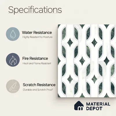 Moroccan Carving Wall & Floor Tile TL 11671 Verdant Lattice 1 ft x 1 ft Ceramic Carving Matte Finish Tile - 10 mm | Suitable For Bathroom, Dining Area, Kitchen