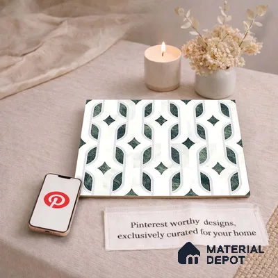 Moroccan Carving Wall & Floor Tile TL 11671 Verdant Lattice 1 ft x 1 ft Ceramic Carving Matte Finish Tile - 10 mm | Suitable For Bathroom, Dining Area, Kitchen