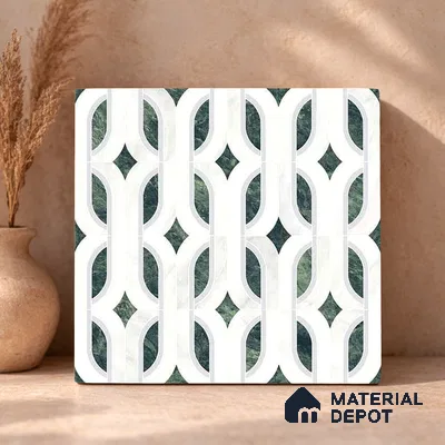 Moroccan Carving Wall & Floor Tile TL 11671 Verdant Lattice 1 ft x 1 ft Ceramic Carving Matte Finish Tile - 10 mm | Suitable For Bathroom, Dining Area, Kitchen