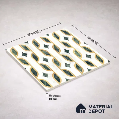 Moroccan Carving Wall & Floor Tile TL 11671 B Verdant Deco 1 ft x 1 ft Ceramic Carving Matte Finish Tile - 10 mm | Suitable For Bathroom, Dining Area, Kitchen