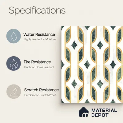 Moroccan Carving Wall & Floor Tile TL 11671 B Verdant Deco 1 ft x 1 ft Ceramic Carving Matte Finish Tile - 10 mm | Suitable For Bathroom, Dining Area, Kitchen
