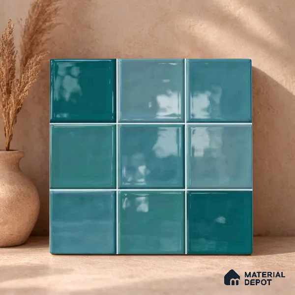 Faux Subway Wall Tile TL 11318 Azure Tides 1 ft x 1 ft Ceramic Glossy Finish Tile - 10 mm | Suitable For Bathroom, Dining Area, Kitchen Backsplash