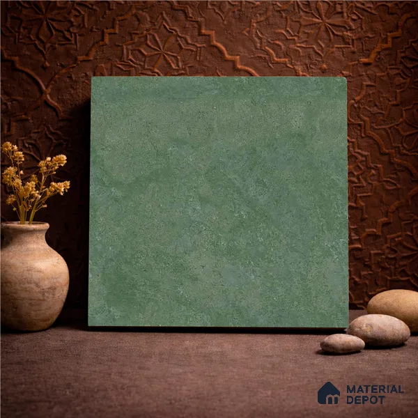 Plain Wall & Floor Dark Tile TL 11187 Sage Stone 1 ft x 1 ft Ceramic Matte Finish Tile - 10 mm | Suitable For Bathroom, Balcony & Kitchen Backsplash