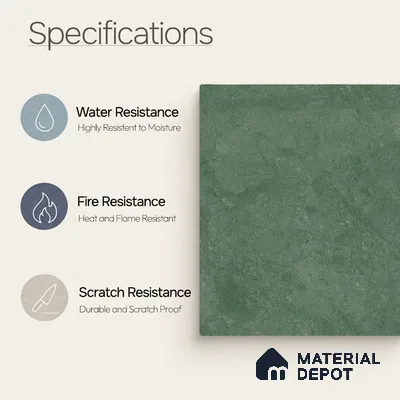 Plain Wall & Floor Dark Tile TL 11187 Sage Stone 1 ft x 1 ft Ceramic Matte Finish Tile - 10 mm | Suitable For Bathroom, Balcony & Kitchen Backsplash