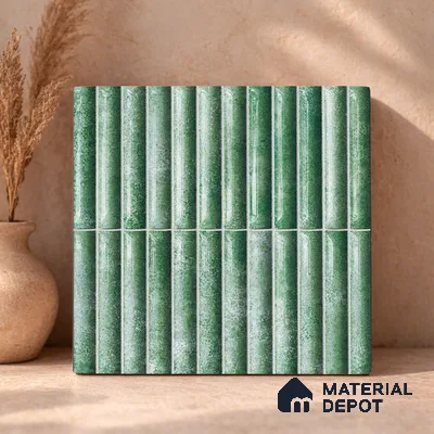 Faux Subway Wall Tile TL 11288 Verdant Pillar 1 ft x 1 ft Ceramic Glossy Finish Tile - 10 mm | Suitable For Bathroom, Dining Area, Kitchen Backsplash
