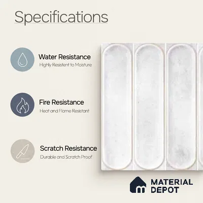 Faux Subway Wall Tile TL 11334 Frosted Pillar 1 ft x 1 ft Ceramic Glossy Finish Tile - 10 mm | Suitable For Bathroom, Balcony & Kitchen Backsplash