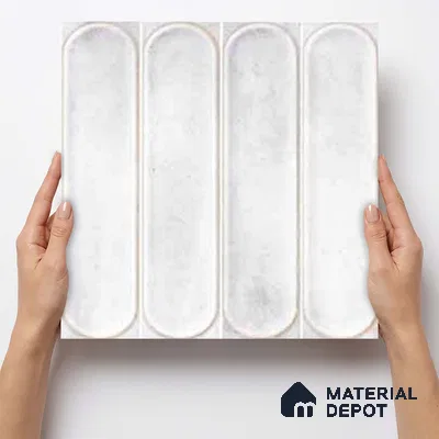 Faux Subway Wall Tile TL 11334 Frosted Pillar 1 ft x 1 ft Ceramic Glossy Finish Tile - 10 mm | Suitable For Bathroom, Balcony & Kitchen Backsplash