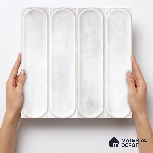 Faux Subway Wall Tile TL 11334 Frosted Pillar 1 ft x 1 ft Ceramic Glossy Finish Tile - 10 mm | Suitable For Bathroom, Balcony & Kitchen Backsplash