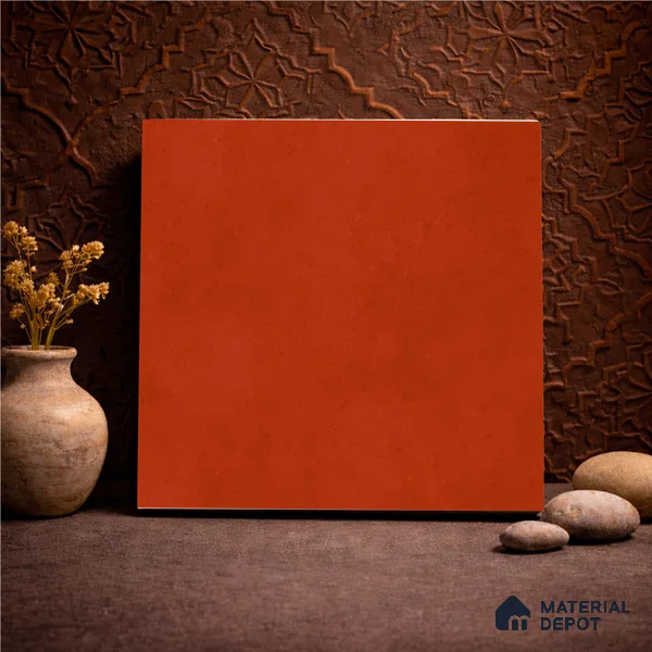 Plain Wall & Floor Base Tile TL 11179 Terracotta Ember 1 ft x 1 ft Ceramic Matte Finish Tile - 10 mm | Suitable For Bathroom, Balcony & Kitchen Backsplash