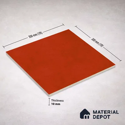 Plain Wall & Floor Base Tile TL 11179 Terracotta Ember 1 ft x 1 ft Ceramic Matte Finish Tile - 10 mm | Suitable For Bathroom, Balcony & Kitchen Backsplash
