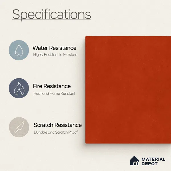 Plain Wall & Floor Base Tile TL 11179 Terracotta Ember 1 ft x 1 ft Ceramic Matte Finish Tile - 10 mm | Suitable For Bathroom, Balcony & Kitchen Backsplash