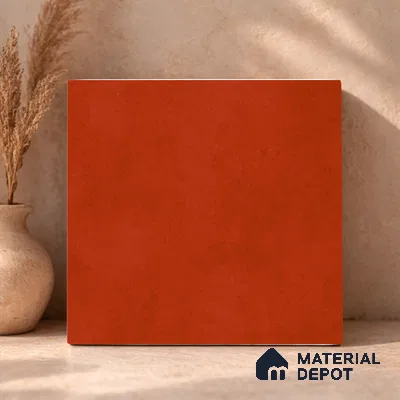 Plain Wall & Floor Base Tile TL 11179 Terracotta Ember 1 ft x 1 ft Ceramic Matte Finish Tile - 10 mm | Suitable For Bathroom, Balcony & Kitchen Backsplash
