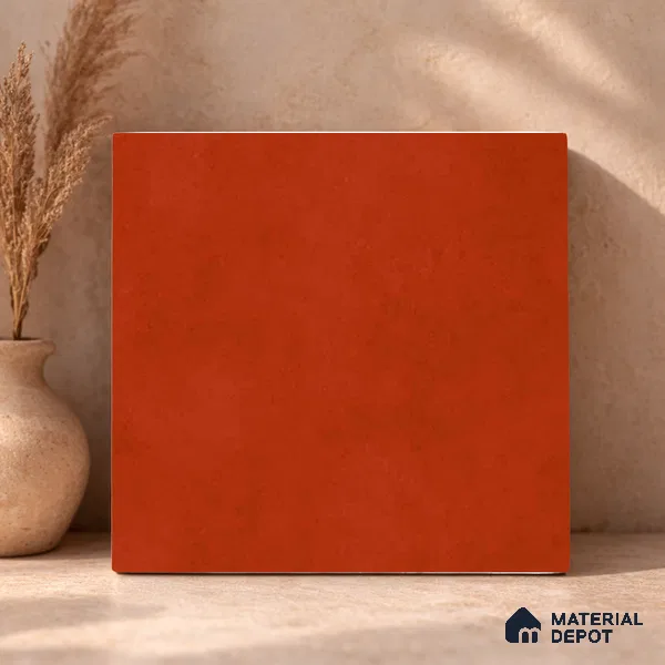 Plain Wall & Floor Base Tile TL 11179 Terracotta Ember 1 ft x 1 ft Ceramic Matte Finish Tile - 10 mm | Suitable For Bathroom, Balcony & Kitchen Backsplash