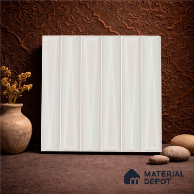 Faux Subway Wall Tile TL 11339 Prism Ivory 1 ft x 1 ft Ceramic Glossy Finish Tile - 10 mm | Suitable For Bathroom, Dining Area, Kitchen Backsplash