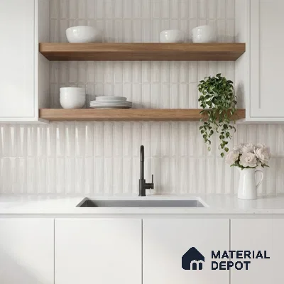 Faux Subway Wall Tile TL 11339 Prism Ivory 1 ft x 1 ft Ceramic Glossy Finish Tile - 10 mm | Suitable For Bathroom, Dining Area, Kitchen Backsplash