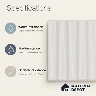 Faux Subway Wall Tile TL 11339 Prism Ivory 1 ft x 1 ft Ceramic Glossy Finish Tile - 10 mm | Suitable For Bathroom, Dining Area, Kitchen Backsplash