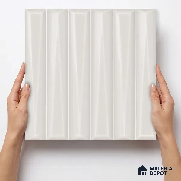 Faux Subway Wall Tile TL 11339 Prism Ivory 1 ft x 1 ft Ceramic Glossy Finish Tile - 10 mm | Suitable For Bathroom, Dining Area, Kitchen Backsplash