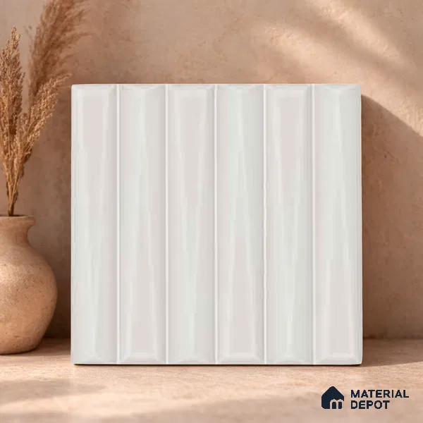 Faux Subway Wall Tile TL 11339 Prism Ivory 1 ft x 1 ft Ceramic Glossy Finish Tile - 10 mm | Suitable For Bathroom, Dining Area, Kitchen Backsplash