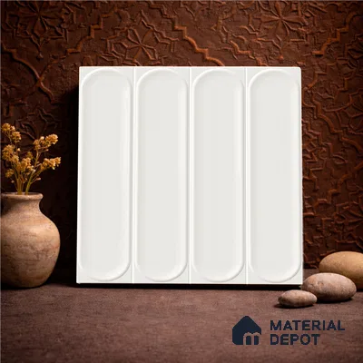 Faux Subway Wall Tile TL 11329 Arctic Pillar 1 ft x 1 ft Ceramic Glossy Finish Tile - 10 mm | Suitable For Bathroom, Dining Area, Kitchen Backsplash