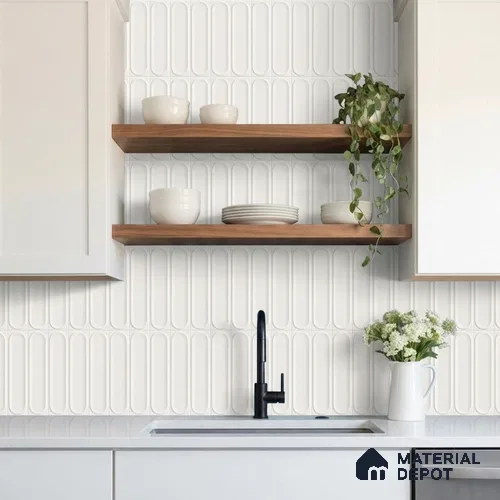 Faux Subway Wall Tile TL 11329 Arctic Pillar 1 ft x 1 ft Ceramic Glossy Finish Tile - 10 mm | Suitable For Bathroom, Balcony & Kitchen Backsplash
