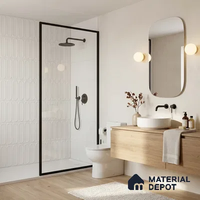 Faux Subway Wall Tile TL 11329 Arctic Pillar 1 ft x 1 ft Ceramic Glossy Finish Tile - 10 mm | Suitable For Bathroom, Dining Area, Kitchen Backsplash
