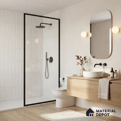 Faux Subway Wall Tile TL 11329 Arctic Pillar 1 ft x 1 ft Ceramic Glossy Finish Tile - 10 mm | Suitable For Bathroom, Balcony & Kitchen Backsplash