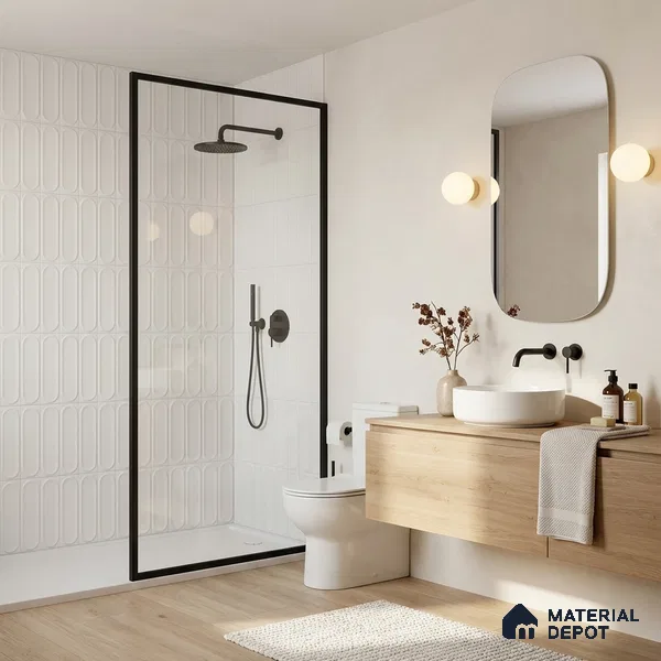 Faux Subway Wall Tile TL 11329 Arctic Pillar 1 ft x 1 ft Ceramic Glossy Finish Tile - 10 mm | Suitable For Bathroom, Dining Area, Kitchen Backsplash