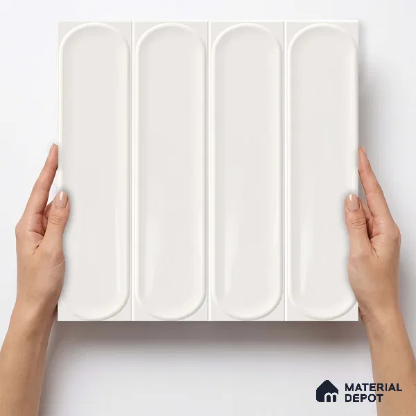 Faux Subway Wall Tile TL 11329 Arctic Pillar 1 ft x 1 ft Ceramic Glossy Finish Tile - 10 mm | Suitable For Bathroom, Dining Area, Kitchen Backsplash