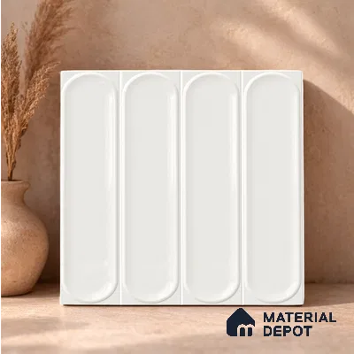 Faux Subway Wall Tile TL 11329 Arctic Pillar 1 ft x 1 ft Ceramic Glossy Finish Tile - 10 mm | Suitable For Bathroom, Dining Area, Kitchen Backsplash