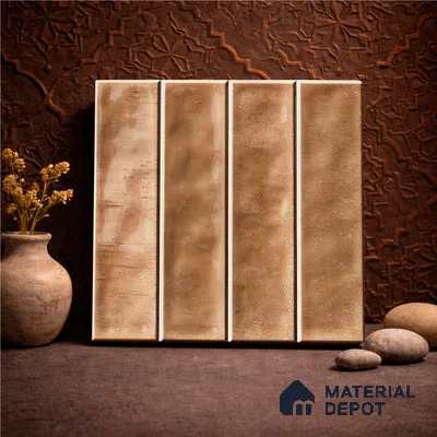 Faux Subway Wall Tile TL 11302 Sienna Plank 1 ft x 1 ft Ceramic Glossy Finish Tile - 10 mm | Suitable For Bathroom, Dining Area, Kitchen Backsplash