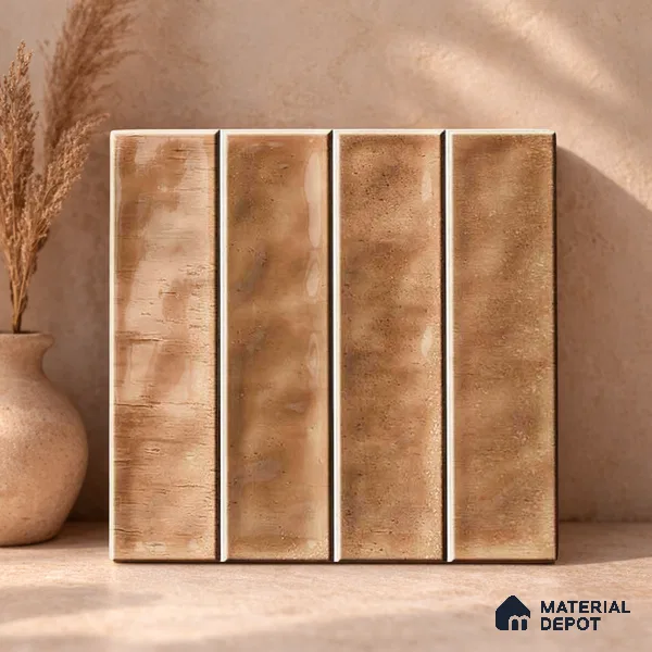 Faux Subway Wall Tile TL 11302 Sienna Plank 1 ft x 1 ft Ceramic Glossy Finish Tile - 10 mm | Suitable For Bathroom, Dining Area, Kitchen Backsplash