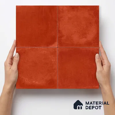 Moroccan Wall & Floor Center 1 Carpet Tile TL 11205 Terracotta Plain 1 ft x 1 ft Ceramic Matte Finish Tile - 10 mm | Suitable For Kitchen, Bathroom, Balcony
