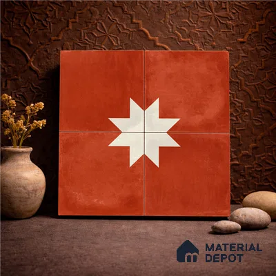 Moroccan Wall & Floor Center 3 Carpet Tile TL 11209 Starfire Terra 1 ft x 1 ft Ceramic Matte Finish Tile - 10 mm | Suitable For Kitchen, Bathroom, Living Room