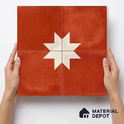 Moroccan Wall & Floor Center 3 Carpet Tile TL 11209 Starfire Terra 1 ft x 1 ft Ceramic Matte Finish Tile - 10 mm | Suitable For Kitchen, Bathroom, Living Room
