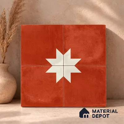 Moroccan Wall & Floor Center 3 Carpet Tile TL 11209 Starfire Terra 1 ft x 1 ft Ceramic Matte Finish Tile - 10 mm | Suitable For Kitchen, Bathroom, Living Room