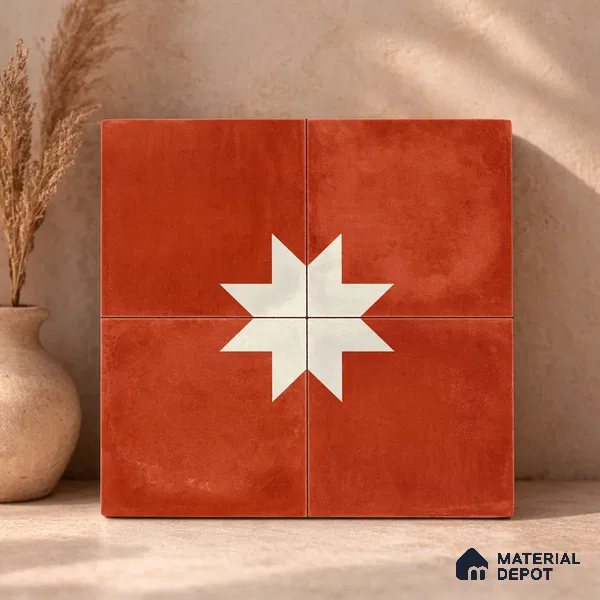 Moroccan Wall & Floor Center 3 Carpet Tile TL 11209 Starfire Terra 1 ft x 1 ft Ceramic Matte Finish Tile - 10 mm | Suitable For Kitchen, Bathroom, Living Room