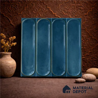 Faux Subway Wall Tile TL 11328 Midnight Archway 1 ft x 1 ft Ceramic Glossy Finish Tile - 10 mm | Suitable For Bathroom, Dining Area, Kitchen Backsplash