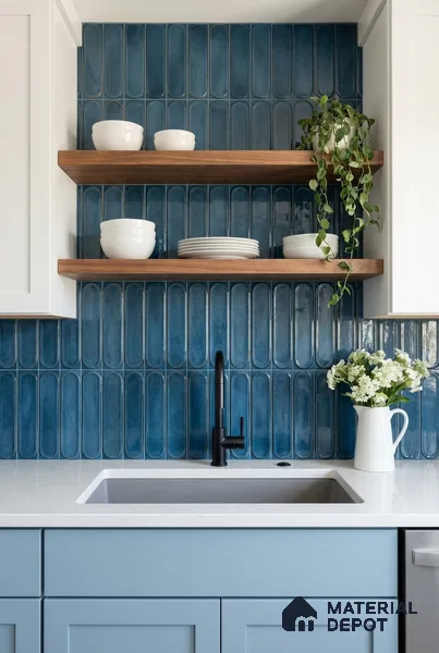 Faux Subway Wall Tile TL 11328 Midnight Archway 1 ft x 1 ft Ceramic Glossy Finish Tile - 10 mm | Suitable For Bathroom, Dining Area, Kitchen Backsplash