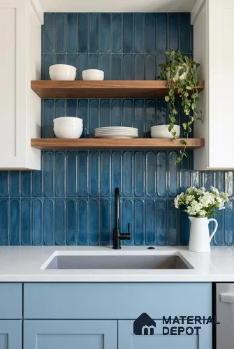 Faux Subway Wall Tile TL 11328 Midnight Archway 1 ft x 1 ft Ceramic Glossy Finish Tile - 10 mm | Suitable For Bathroom, Balcony & Kitchen Backsplash