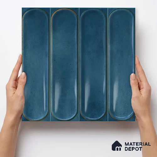 Faux Subway Wall Tile TL 11328 Midnight Archway 1 ft x 1 ft Ceramic Glossy Finish Tile - 10 mm | Suitable For Bathroom, Balcony & Kitchen Backsplash